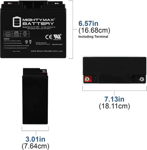 Vista 2 de Mighty Max Battery Batería de repuesto SLA de 12V 18AH para poder duro 1150
