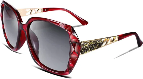 Vista 61 de FEISEDY - gafas de sol polarizadas para mujer, marco compuesto brillante B2289