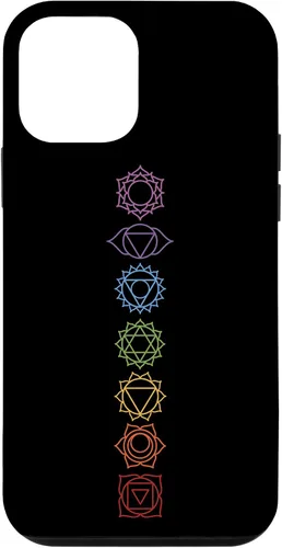 Vista 16 de Funda para iPhone 13 Pro Max, regalo espiritual Zen Rainbow Chakras alineados para amantes del yoga
