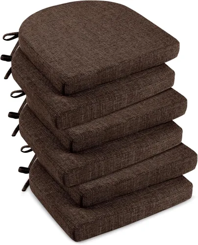 Vista 32 de downluxe Cojines para sillas de interior para sillas de comedor, almohadillas de espuma texturizada suaves y cómodas para sillas de cocina con lazos