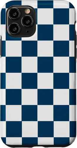 Vista 29 de Checkered Navy Blue and White Checkerboard Case for iPhone 17