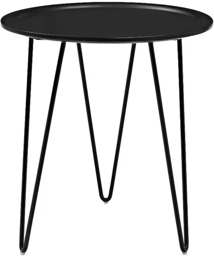 Vista 4 de Modway Digress Mid-Century Mesa auxiliar redonda con patas en horquilla en negro