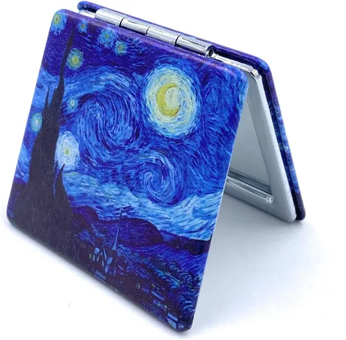 Vista 26 de Bonito espejo compacto de mano para niñas, espejo plegable para monederos, pequeño espejo de maquillaje, tamaño de bolsillo, espejo cosmético