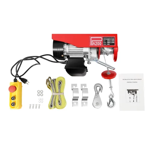Vista 9 de Electric Hoist 1543lbs, 110V Electric Winch with Wired Remote Control Single/Double Slings, Electric Lift for Lifting in Garage Factory Attic