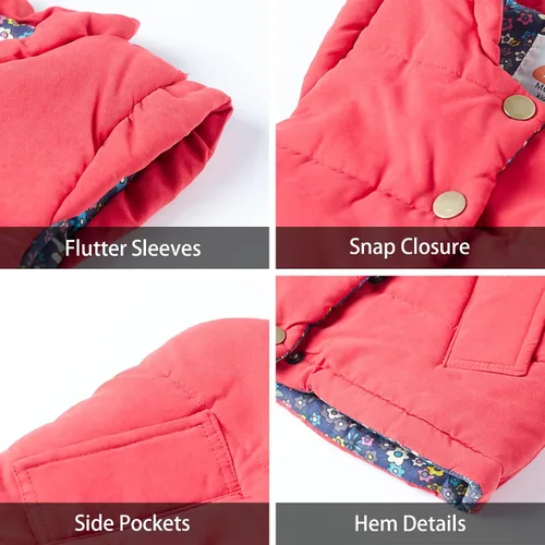 Vista 4 de LittleSpring Chaleco acolchado de invierno para niñas, chaleco acolchado ligero, ropa de abrigo cálida