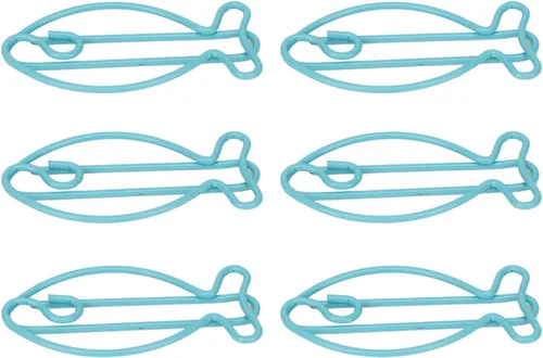 Vista 2 de Jeanoko Clips de papel en forma de pescado, clips de papel de metal, clips de oficina portátiles para clasificación de archivos, organización
