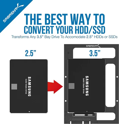 Vista 7 de SABRENT Kit de montaje de convertidor de bahía SATA de 3.5" SSD y SATA a sobremesa (BK-PCBS)