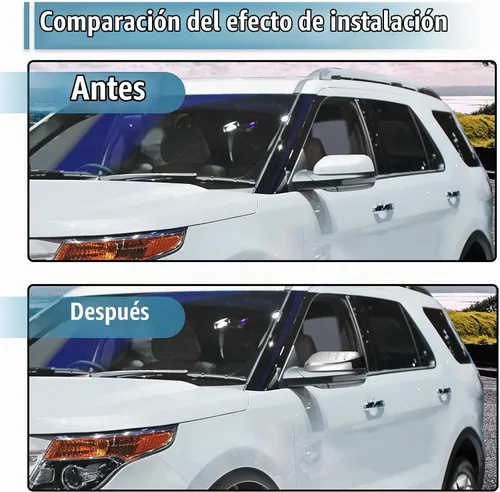 Vista 2 de uxcell Cubierta de espejo superior cromada para Ford Explorer 2011-2015 1 par de cubierta de espejo superior cromado, plástico ABS, fácil