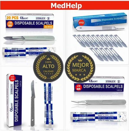 Vista 5 de MedHelp Mango de bisturí n.º 3, paquete de 3 asas