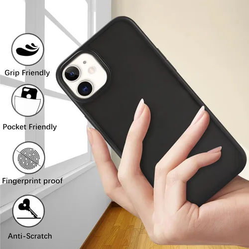 Vista 3 de Funda para iPhone 12 mini con protector de pantalla, color negro