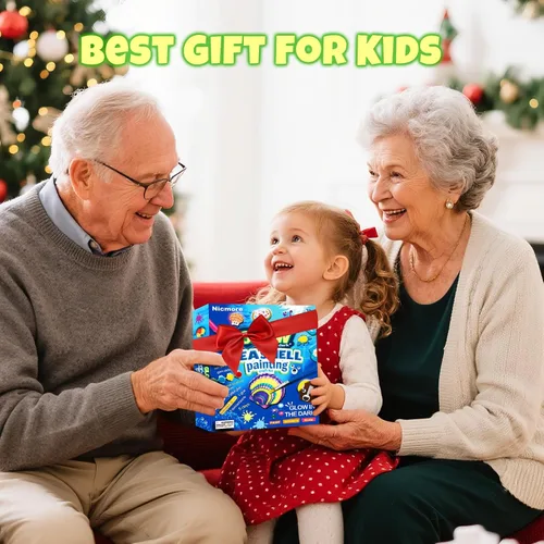 Vista 9 de Nicmore Arte y manualidades de conchas marinas para niños: kits de pintura que brillan en la oscuridad, manualidades para edades de 4 a 6 años, 4 a