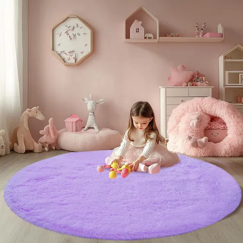 Vista 32 de Alfombra redonda beige para dormitorio: alfombra suave y esponjosa de 4 x 4 pies para sala de estar, alfombra redonda de felpa peluda