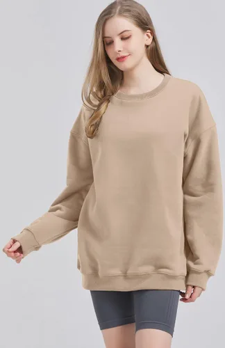 Vista 4 de onlylan Cloud - Sudadera de gran tamaño para mujer, cuello redondo, sudadera de moda de otoño 2023, suéteres con capucha