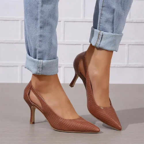 Vista 4 de Zapatos de tacón puntiagudos para mujer, tacón de gatito, cómodos zapatos de vestir para oficina, boda, fiesta, elegante, casual, talla 5-11 de EE.