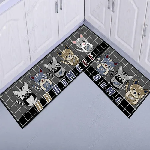 Vista 37 de Alfombras de cocina coloridas para piso, alfombras de cocina antideslizantes, juego de tapetes de cocina de granja, alfombras y tapetes de cocina