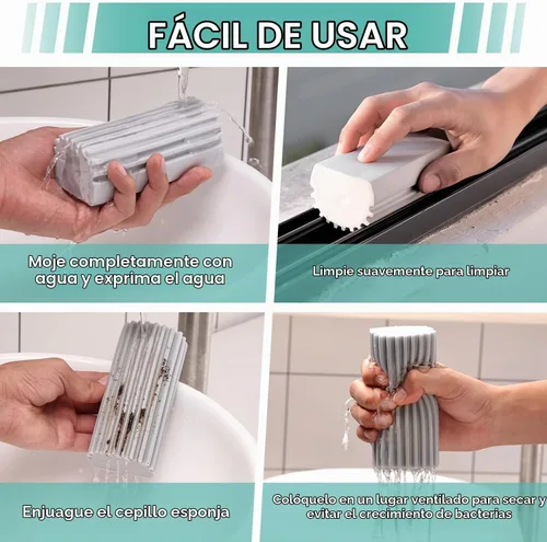 Vista 4 de Esponja para Limpieza de Polvo Húmeda, Paquete de 2 Esponjas Grises para Limpiar el Polvo, Esponja Reutilizable para Limpieza del Hogar