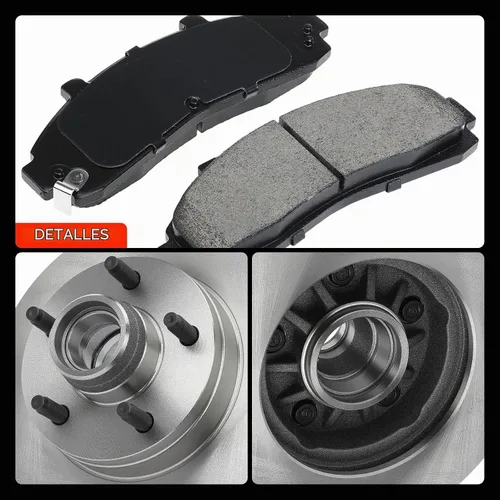 Vista 9 de A-Premium Kit de rotores de freno de disco ventilados delanteros de 10.28 pulgadas (261mm) + pastillas cerámicas compatible con modelos selectos