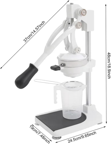 Vista 6 de Exprimidor manual de exprimidor de jugo, exprimidor manual de prensa de frutas para naranja, uva, limón, acero inoxidable, cabeza de prensa
