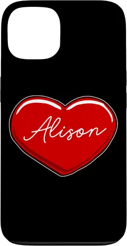 Vista 7 de iPhone 16 Hand Drawn Heart Alison - First Name Hearts I Love Alison Case