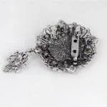 Vista 5 de Broche de camafeo de cristal vintage, cameo de belleza victoriana con broche de cristal (plata)