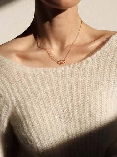Vista 7 de Daniel Wellington Collar Elan de acero inoxidable de oro rosa (316L) y baño de oro rosa