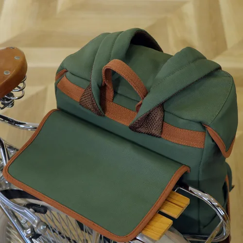 Vista 8 de TOURBON - Alforjas de bicicleta 2 en 1 que se convierten en mochila 15L Bicicleta Asiento Trasero Bolsa de Tronco de Almacenamiento de Equipaje