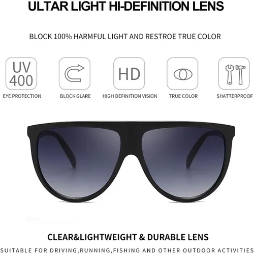 Vista 3 de Dollger Gafas de sol de gran tamaño para mujeres y hombres, diseño de moda retro, gafas de sol con marco