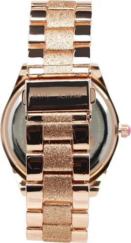 Vista 5 de Betsey Johnson BJWS001 - Reloj de pulsera con correa de eslabones y pulseras apiladas