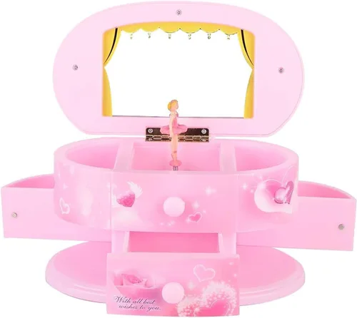 Vista 3 de Yosoo Caja de música bailarina caja de música con espejo para niñas 01