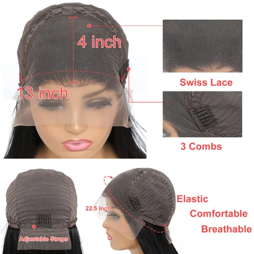 Vista 3 de Myecool Peluca de cabello humano con encaje frontal 613 (20 pulgadas)
