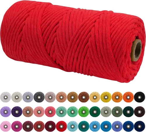 Vista 28 de JeogYong Cordón de macramé de un solo hilo 3 mm x 109 yardas (328 pies) Cuerda de algodón suave Hilo de macramé de 3 mm, suministros de macramé
