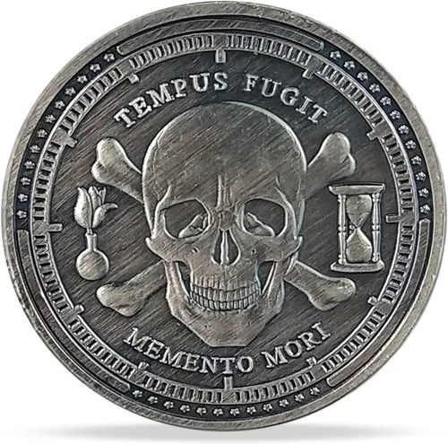 Vista 10 de Imasoner Memento Mori Coin Stoic Coin EDC Challenge Coin Stoicism Regalos para recordatorio