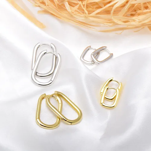 Vista 5 de Joseph Brothers Tiny Hoop Sterling Silver Huggie Earrings for Women