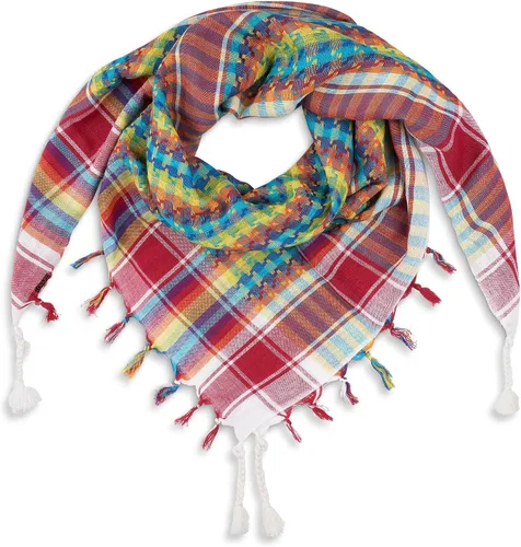 Vista 80 de LOVARZI Shemagh Cottons Arab Keffiyeh - Bufanda militar táctica para cabeza y cuello
