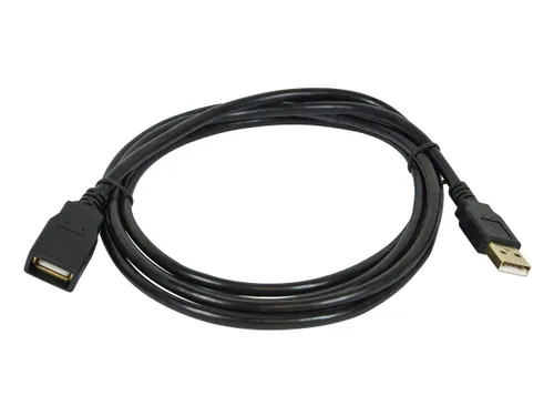 Vista 4 de Monoprice Cable de extensión USB 2.0 A macho a hembra de 3 pies 28/24 AWG (chapado en oro) (105432), color negro