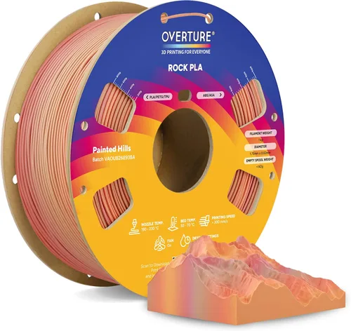 Vista 22 de OVERTURE - Filamento PLA Rock de 1.75 mm, para impresora 3D de mármol, carrete de 2.2 libras, precisión dimensional +/- 0.02 mm, para impresoras FDM
