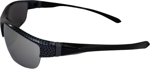 Vista 3 de AlterImage Guardian Wraparound - Lentes de sol retro deportivos y de motocicleta para hombres o mujeres, montura gris sin montura con puntas de goma