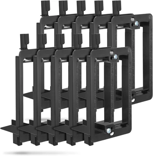 Vista 9 de Fosmon Soporte de montaje de bajo voltaje (1 banda), caja de pared de bajo voltaje, placa de pared de una sola banda para cables telefónicos, cables
