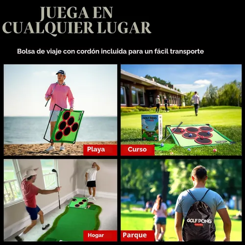 Vista 3 de Juego de Golf Pong, Juego Jumbo para Patio Trasero, Juego de Golf de Astillado Portátil para Interior-Exterior, Regalo de Golf para Hombres, Mujeres