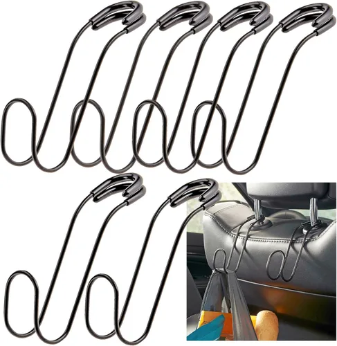Vista 9 de High Road Ganchos Irrompibles para Bolsas de Automóvil - Grandes, Ganchos de Metal Sólido para Asiento de Automóvil para Bolso, Mochila, Abrigos
