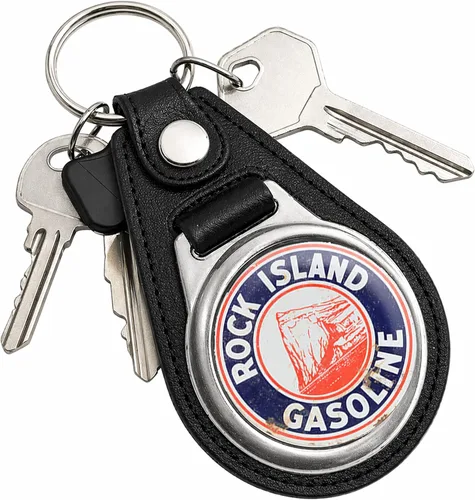 Vista 125 de Brotherhood Round Key Chain for Vintage Motor Oil, Petroleum, and
