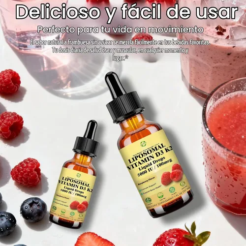 Vista 7 de Gotas líquidas de la vitamina D3 K2, vitamina 5 en 1 D3 K2 de alta potencia
