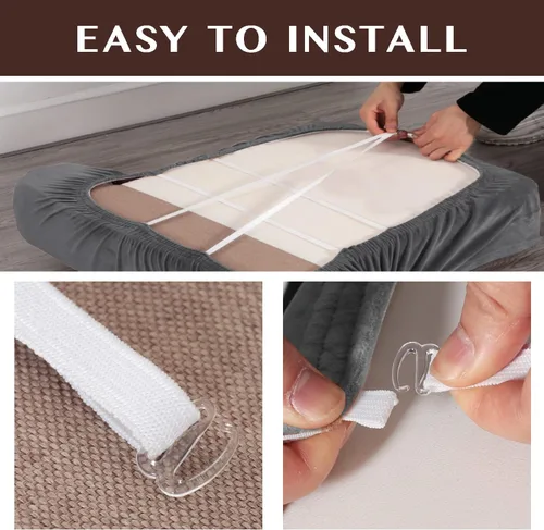 Vista 6 de n - Fundas elásticas para sofá con cojín en forma de T de terciopelo para sillón, fundas de cojín individuales para sillón de 1 asiento, grosor