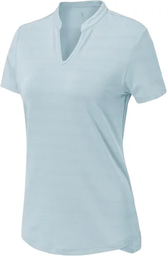 Vista 42 de Gopune Polo de golf con cuello en V para mujer, sin cuello, manga corta, ligera, de secado rápido, camisetas de tenis para correr