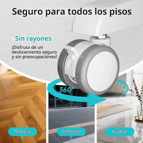 Vista 4 de Ruedas de escritorio de pie, ruedas de vástago M8 con cerradura de 2 pulgadas, juego de 4