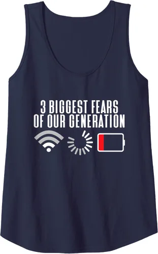 Vista 4 de Camiseta sin mangas con los 3 mayores miedos de nuestra generación, Negro, S