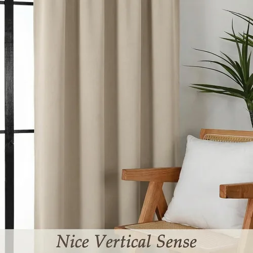 Vista 6 de Gwine Cortinas opacas para dormitorio, 54 pulgadas de largo, paneles de cortina de ventana con aislamiento térmico y reducción de ruido, cortinas