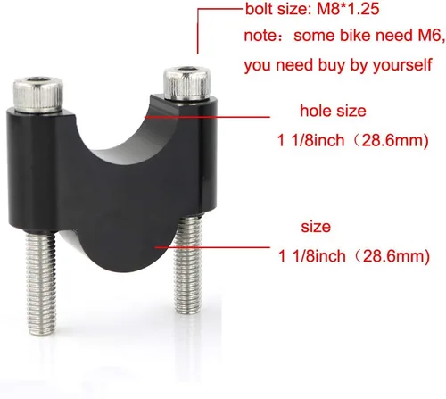 Vista 5 de Xitomer Elevadores de manillar de motocicleta ADV de 1 1/8 pulgadas, 1.126 in, sin abrazaderas, apto para VFR1200X, Street Triple RS, Street Triple