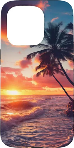 Vista 14 de Palm Tree Sunset Tropical Boho Beach Aesthetic Vacation Case for iPhone 17