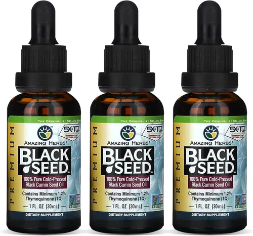 Vista 5 de Amazing Herbs Premium Black Seed Oil Liquid - 8 Fl Oz Glass Bottle